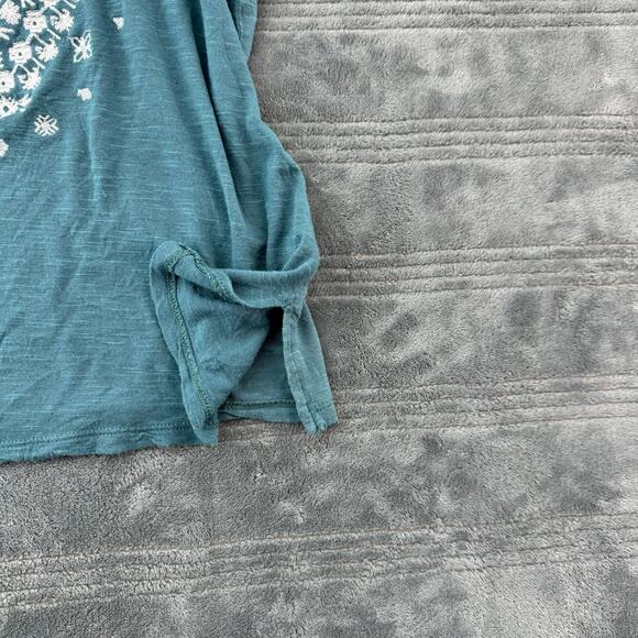 AeropostaleTeal Rayon Embroidered Cropped Boho Tank Top Women's XS - Picture 4 of 11